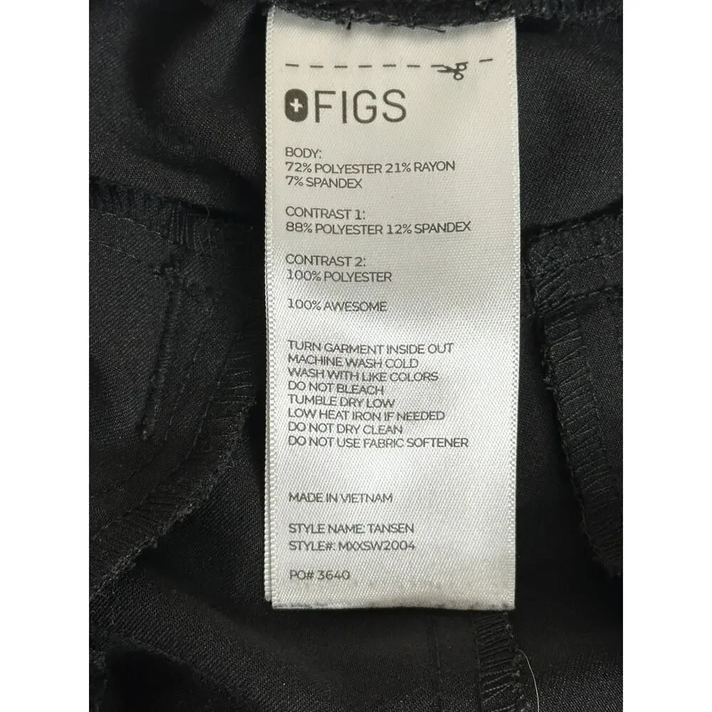 FIGS Technical Collection Tansen Scrub Pants Large L Black White Floral Men